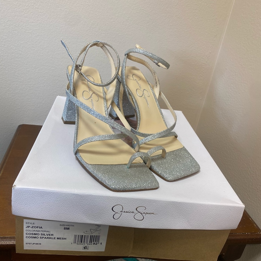 Jessica Simpson Silver Strappy Sandals